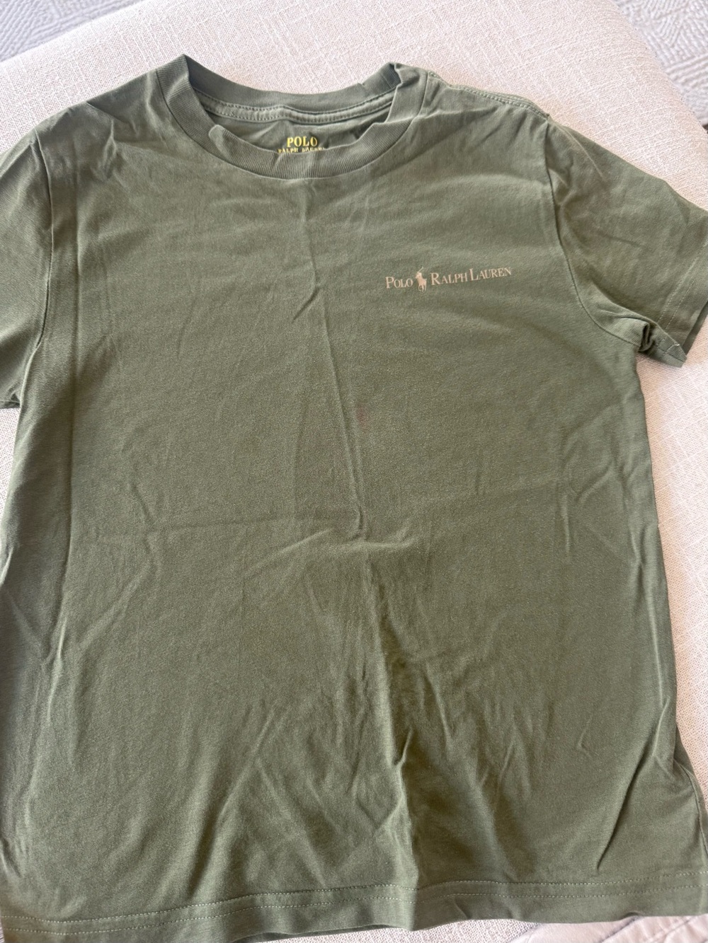 Polo by Ralph Lauren Kids Olive Green Crewneck Tee with Chest Logo